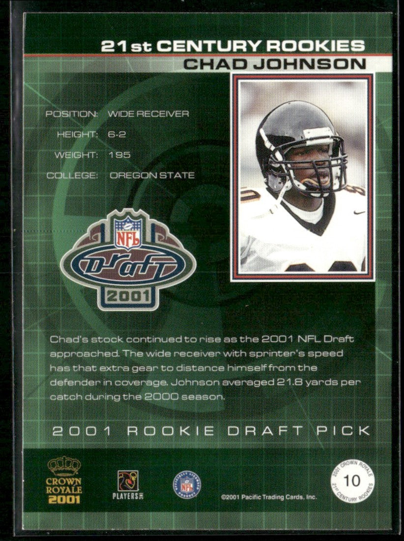 Chad Johnson 2001 Pacific Crown Royale 21st Century Rookies #10
