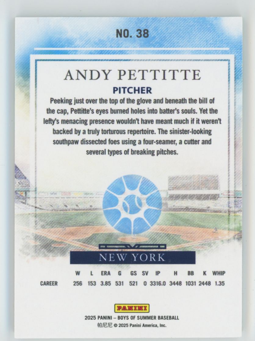 Andy Pettitte 2025 Panini Boys of Summer /249 #38 New York Yankees