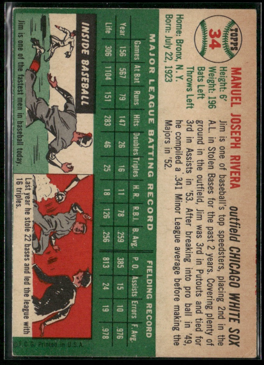 Jim Rivera 1954 Topps #34 Chicago White Sox