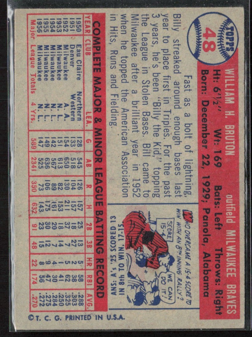 Bill Bruton 1957 Topps #48 Milwaukee Braves