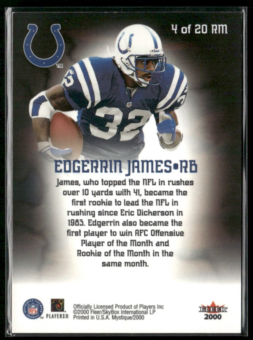 Edgerrin James 2000 Fleer Mystique Running Men #4RM Indianapolis Colts