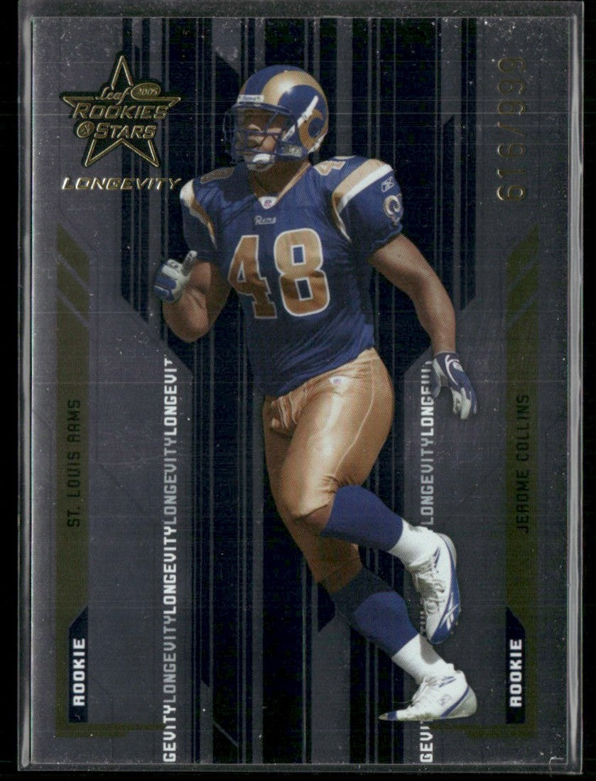 Jerome Collins 2005 Leaf Rookies & Stars Longevity RC /999 #158 St. Louis Rams