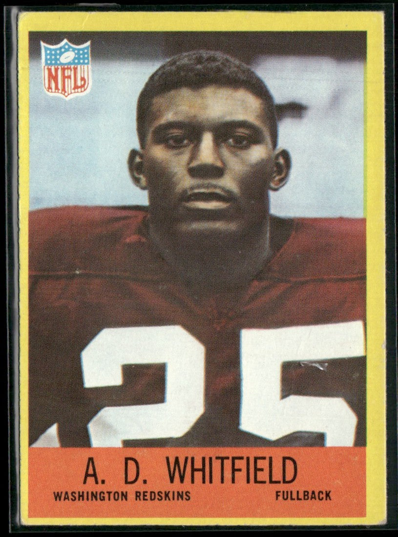 A.D. Whitfield 1967 Philadelphia RC #191 Washington Redskins