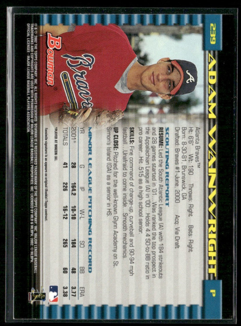 Adam Wainwright 2002 Bowman #239 Atlanta Braves