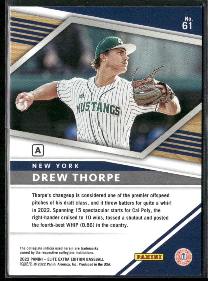 Drew Thorpe 2022 Panini Elite Extra Edition Prime Numbers A /190 #61