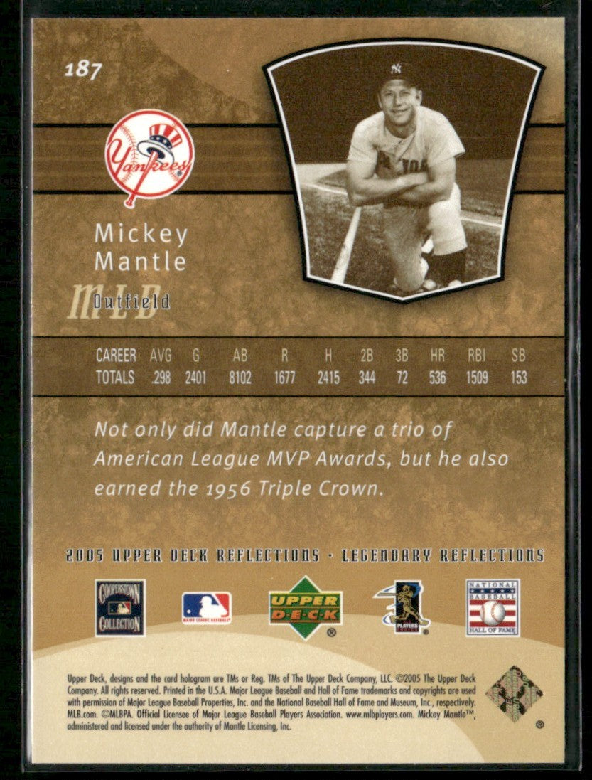 Mickey Mantle 2005 Upper Deck Reflections Legendary #187 New York Yankees