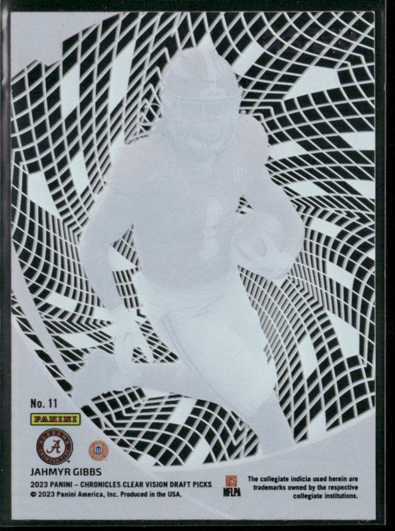 Jahmyr Gibbs 2023 Panini Chronicles Draft Picks Clear Vision RC #11