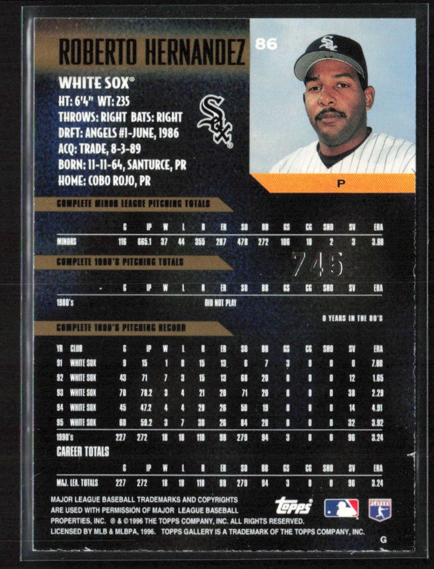 Roberto Hernandez 1996 Topps Gallery /999 #86 Chicago White Sox