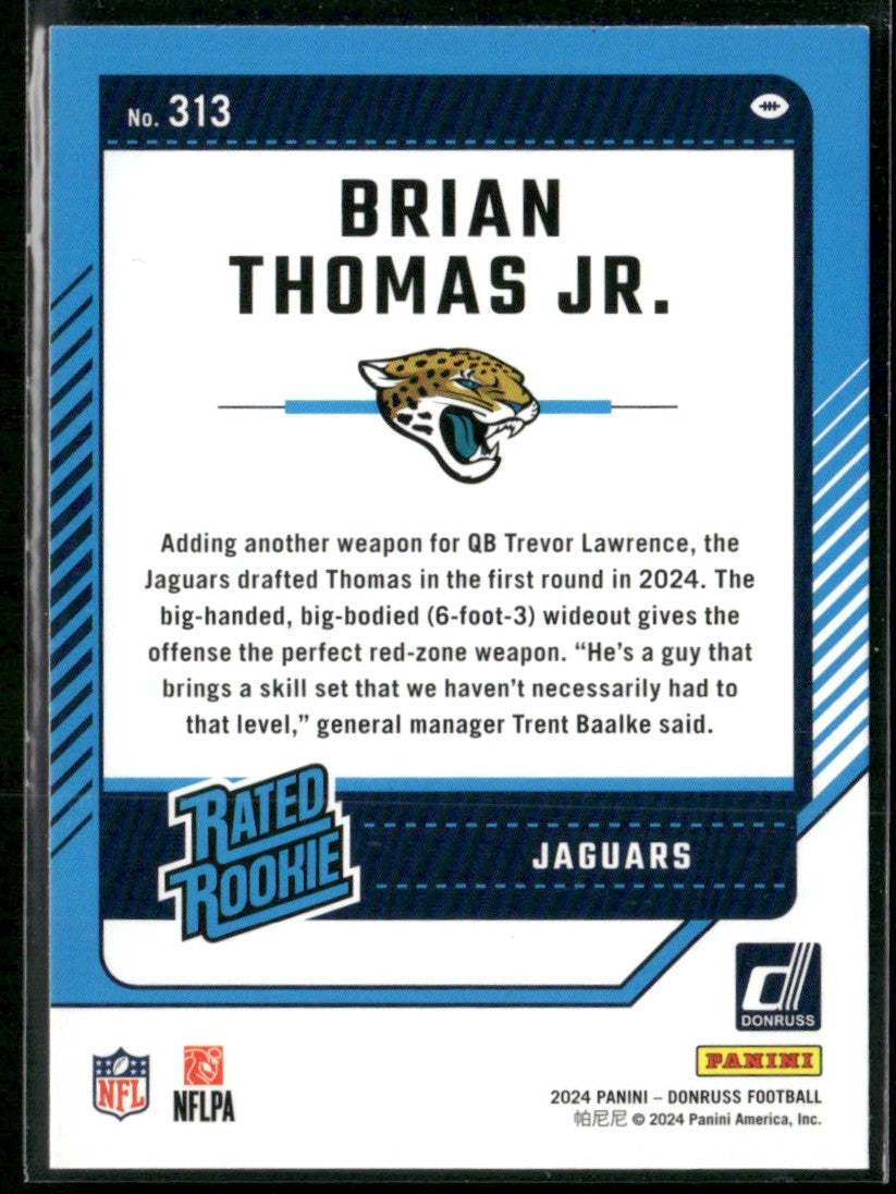 Brian Thomas Jr. 2024 Panini Donruss RC #313 Jacksonville Jaguars