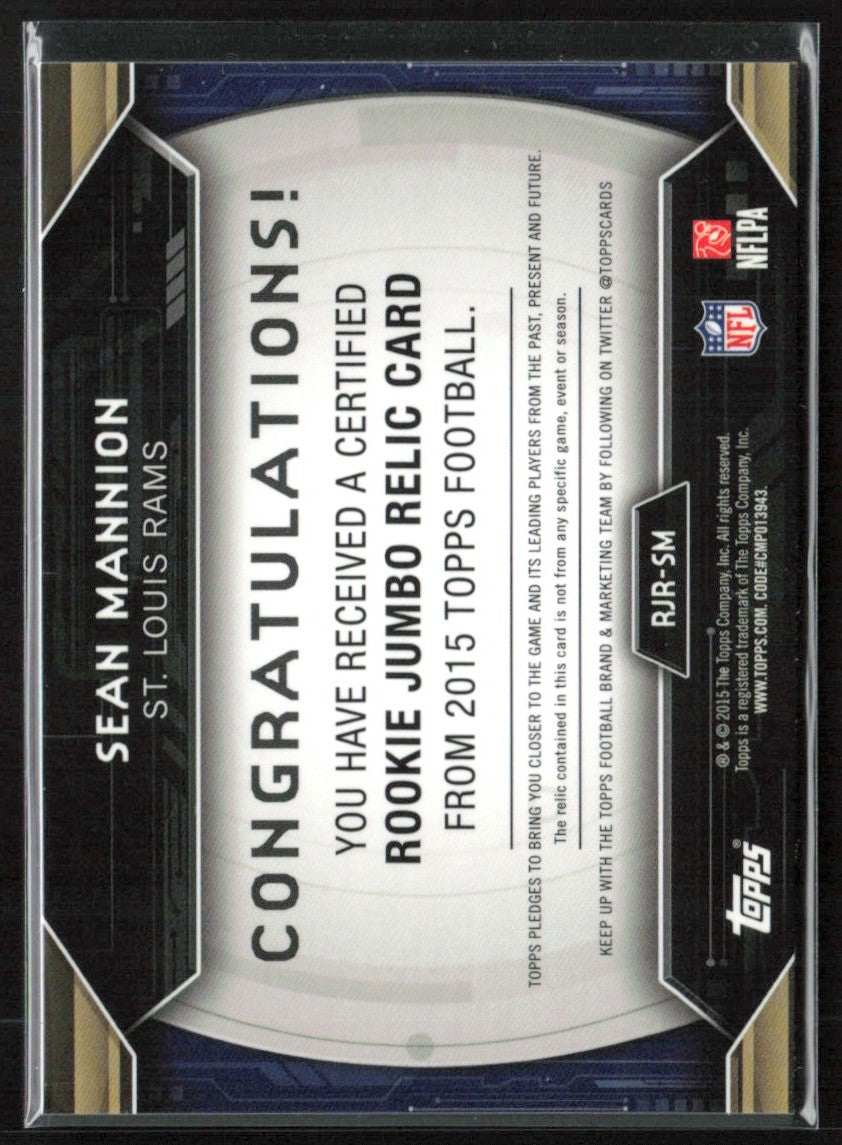 Sean Mannion 2015 Topps Jumbo Relics RC Jersey #RJR-SM St. Louis Rams