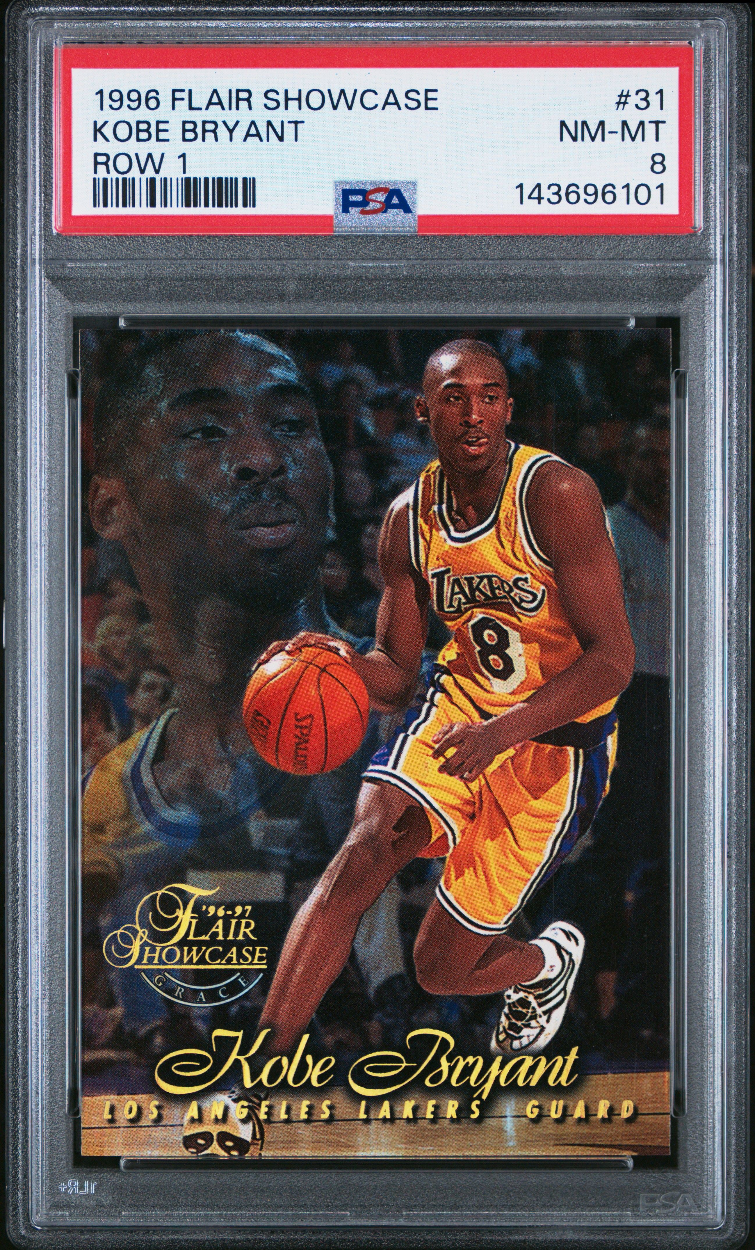 Kobe Bryant 1996 Flair Showcase Row 1 psa 8 #31 Los Angeles Lakers