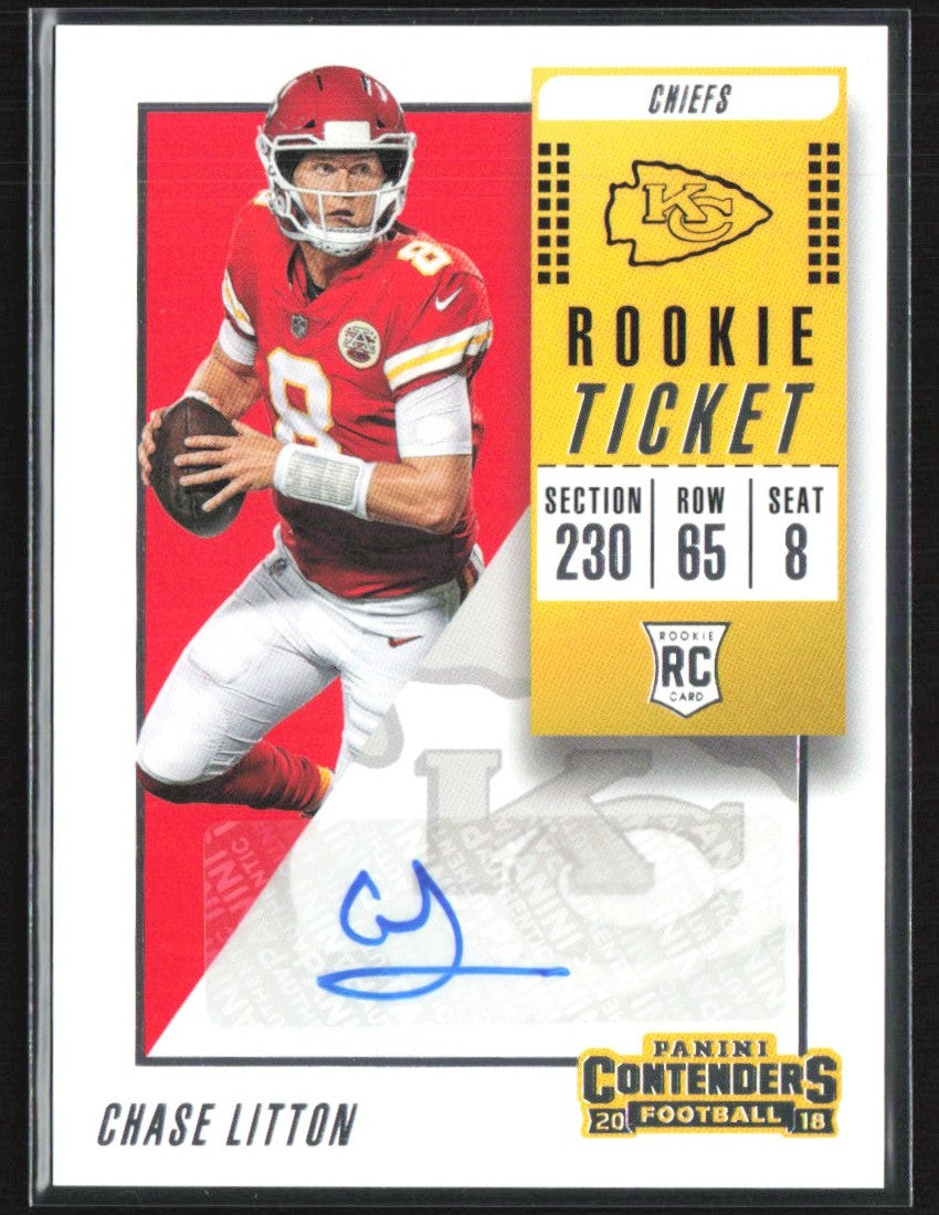 Chase Litton 2018 Panini Contenders RC AUTO #208 Kansas City Chiefs