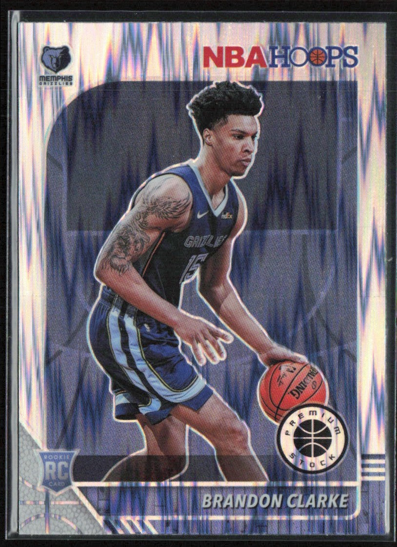 Brandon Clarke 2019 Hoops Premium Stock Flash Prizm RC #217 Memphis Grizzlies