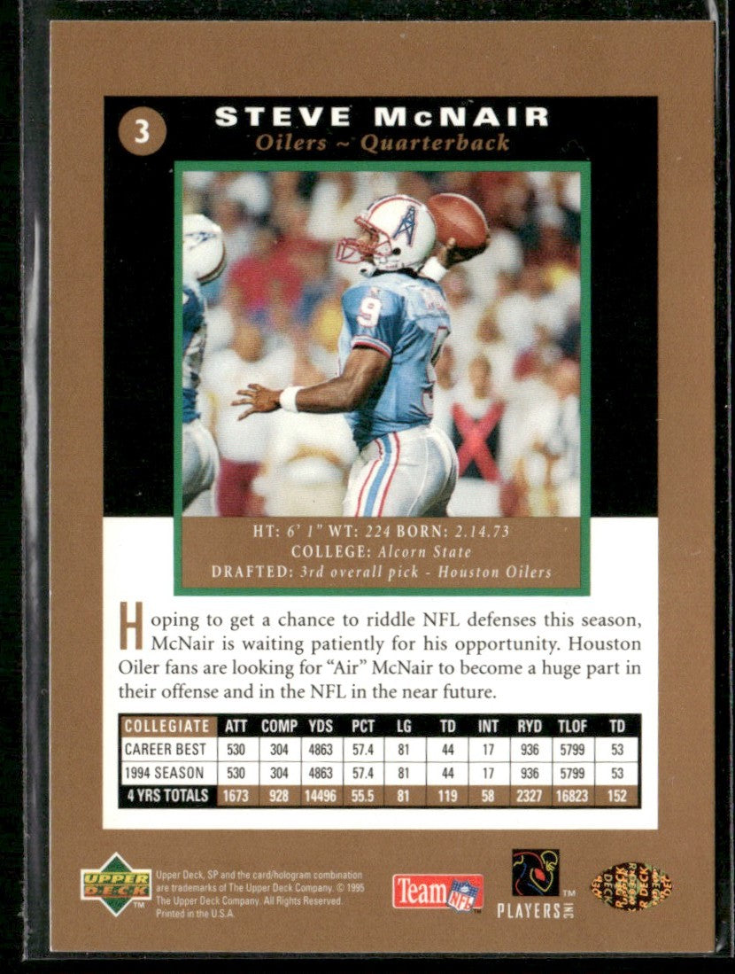 Steve McNair 1995 Upper Deck Electric Gold Premier Prospects #3 Houston Oilers