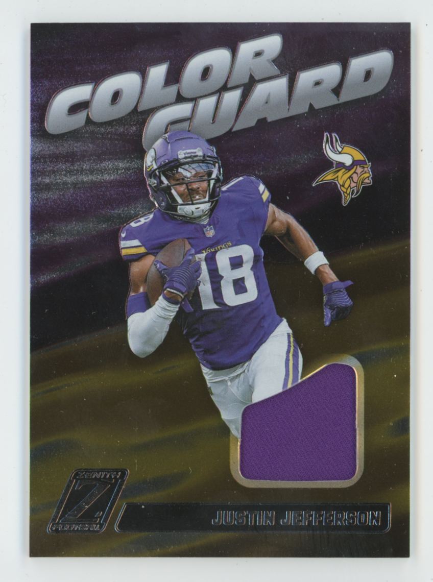 Justin Jefferson 2024 Panini Zenith Color Guard Jersey #CG14 Minnesota Vikings