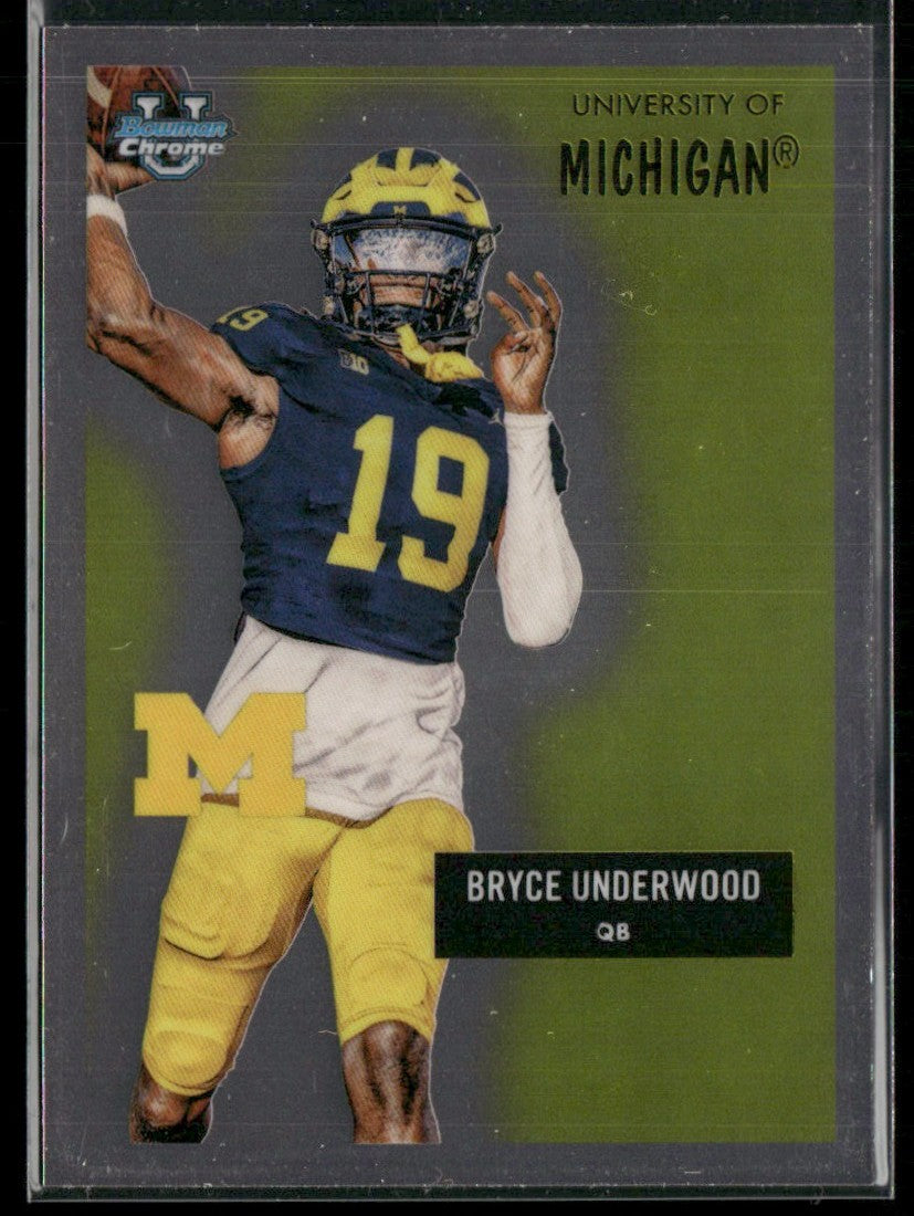 Bryce Underwood 2025 Bowman U Chrome 1955 #55AV-30 Michigan Wolverines