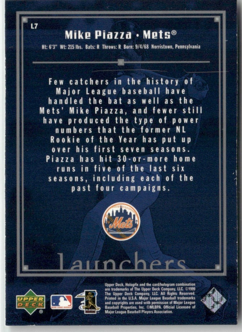 Mike Piazza 1999 Upper Deck HoloGrFX Launchers #L7 New York Mets