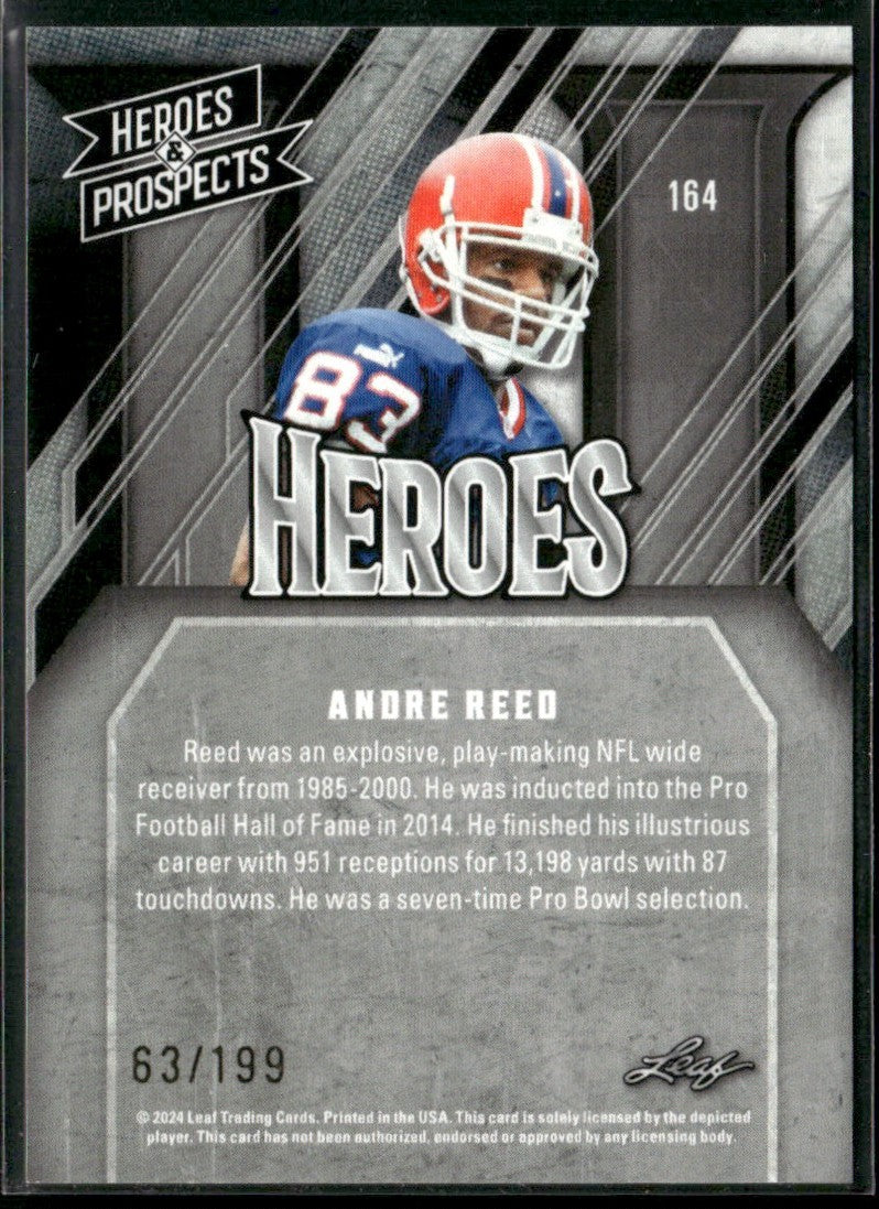Andre Reed 2024 Leaf Heroes & Prospects /199 #164 Buffalo Bills