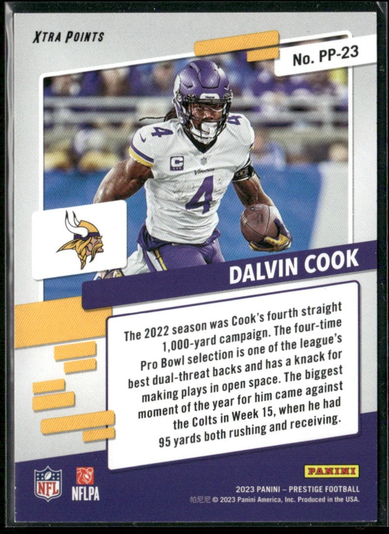 Dalvin Cook 2023 Panini Prestige Prestigious Pros Xtra Points Red /399 #PP-23