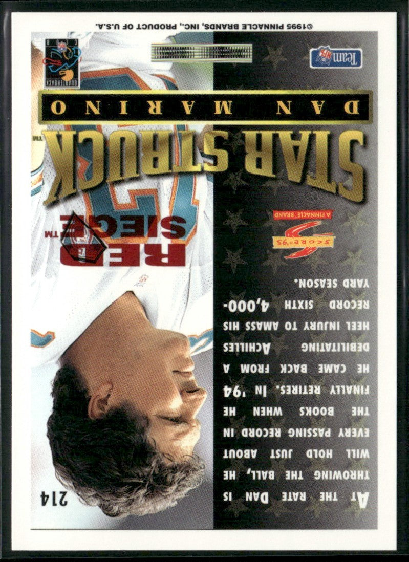 Dan Marino 1995 Score Red Siege #214 Miami Dolphins