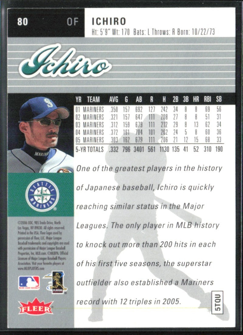 Ichiro 2006 Fleer #80 Seattle Mariners