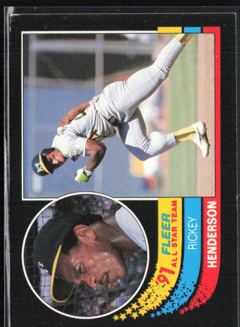 Rickey Henderson 1991 Fleer All-Star Team #6 Oakland Athletics