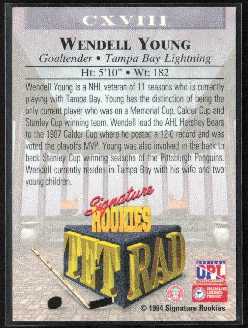 Wendell Young 1994 Signature Rookies TetRad AUTO /7750 #CXVIII