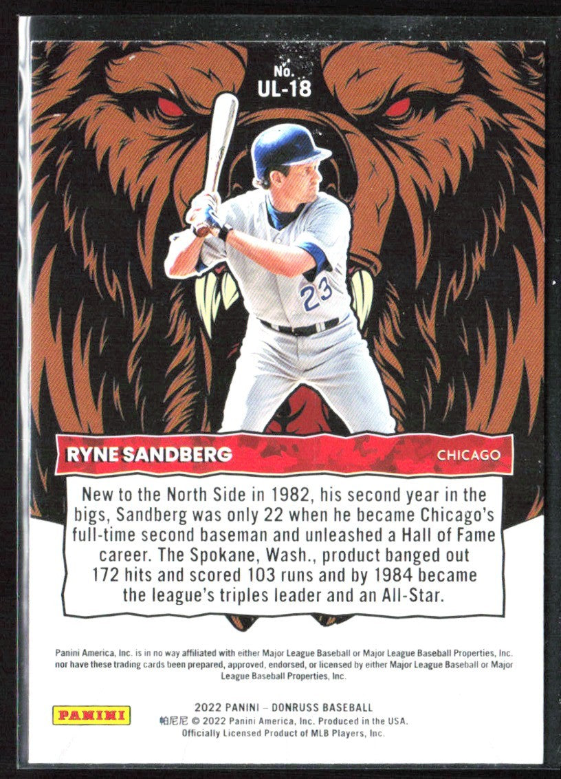 Ryne Sandberg 2022 Donruss Unleashed Diamond #UL-18 Chicago Cubs