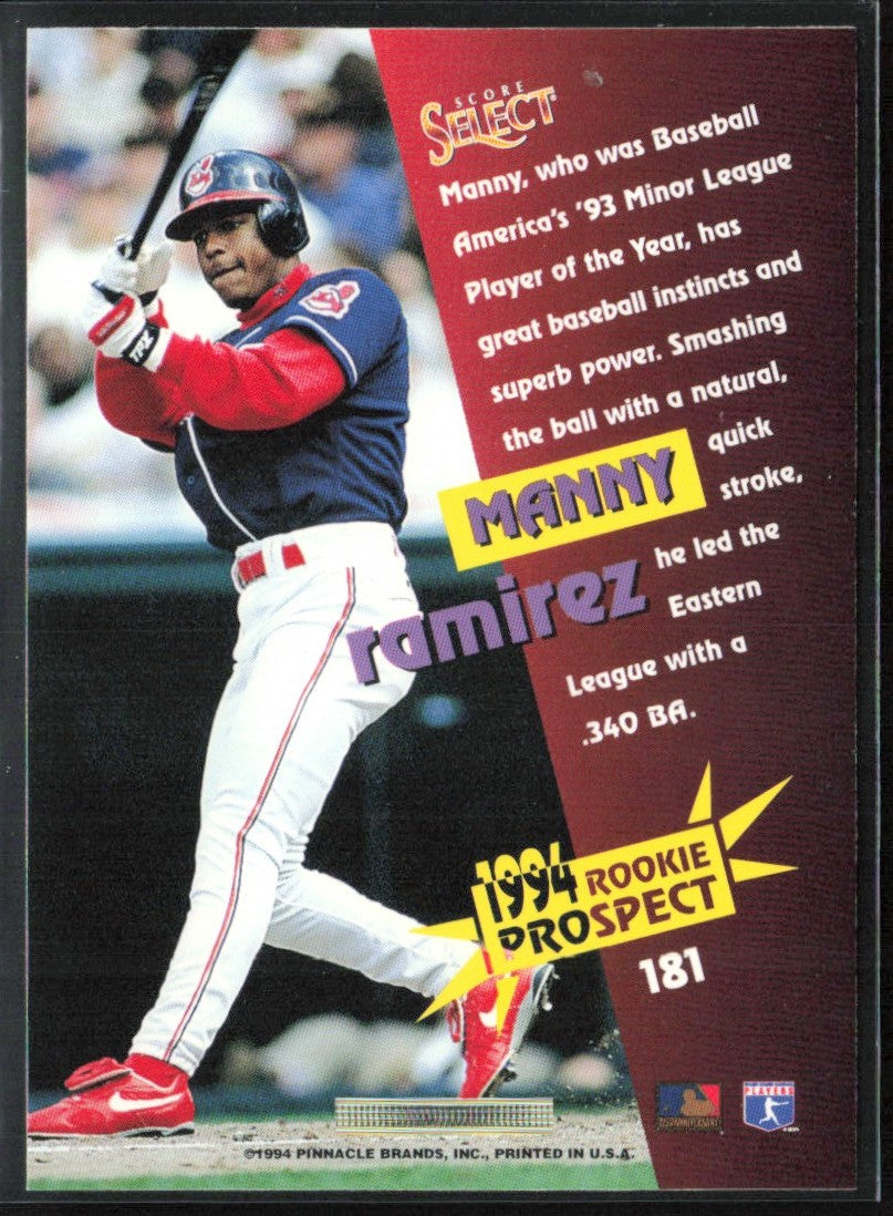 Manny Ramirez 1994 Score Select #181 Cleveland Indians