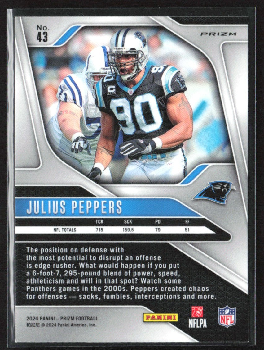 Julius Peppers 2024 Panini Prizm Pink Wave #43 Carolina Panthers