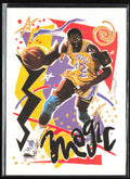 Magic Johnson 1990 NBA Hoops Art Card Team #367 Los Angeles Lakers