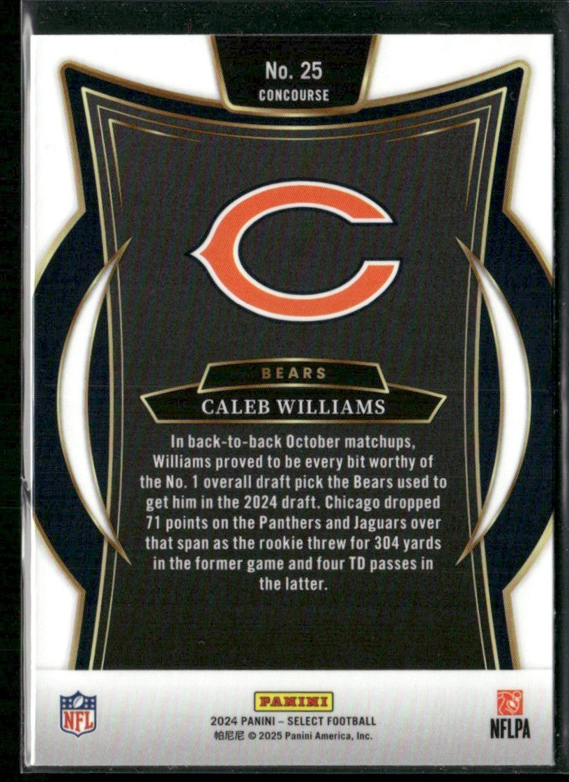 Caleb Williams 2025 Panini Select Starcade Concourse RC #25 Chicago Bears