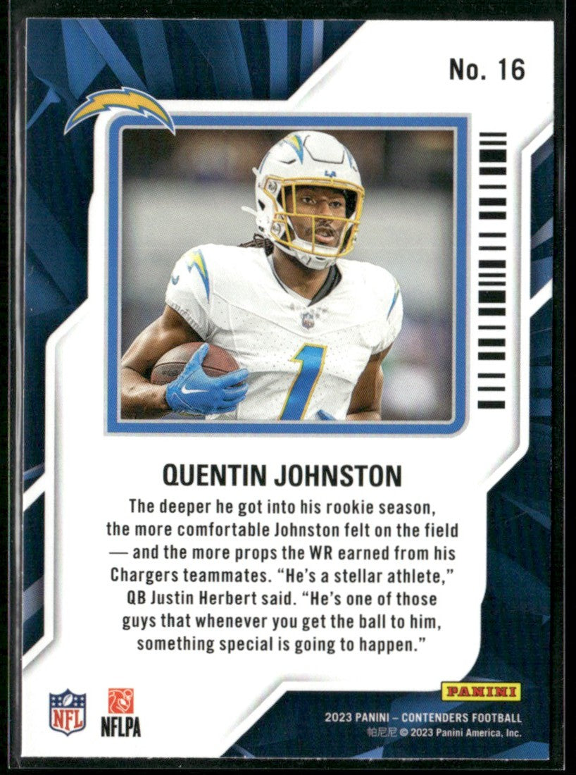 Quentin Johnston 2023 Panini Contenders Rookie of the Year #16