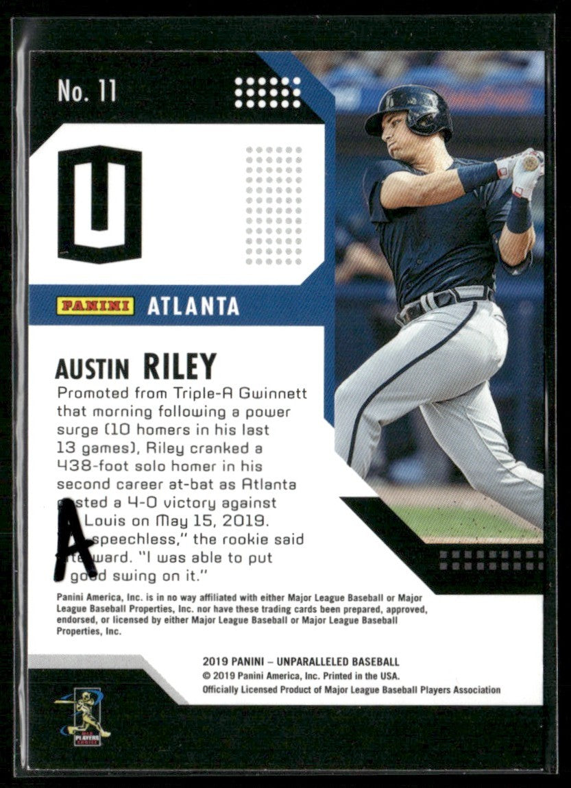 Austin Riley 2019 Panini Unparalleled RC #11 Atlanta Braves