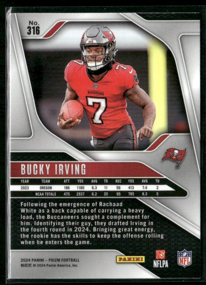Bucky Irving 2024 Panini Prizm RC #316 Tampa Bay Buccaneers