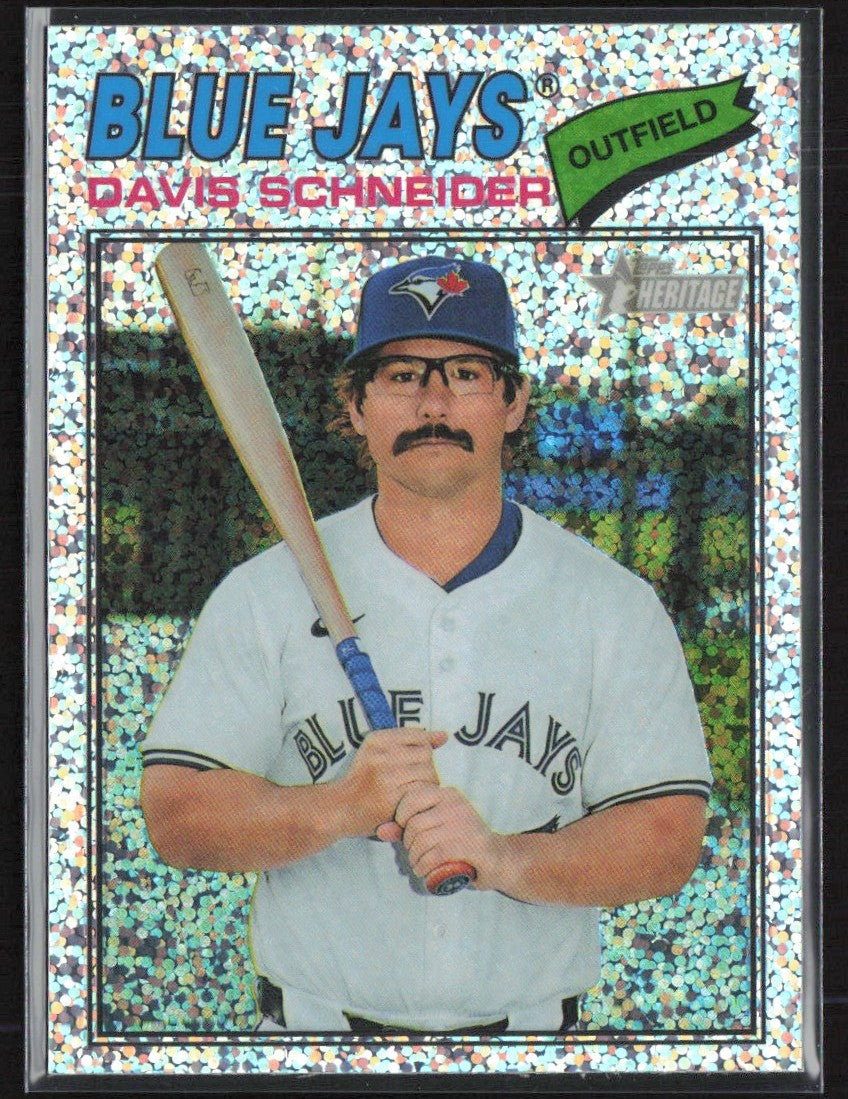 Davis Schneider 2026 Topps Heritage Chrome Silver Sparkle Refractor #224