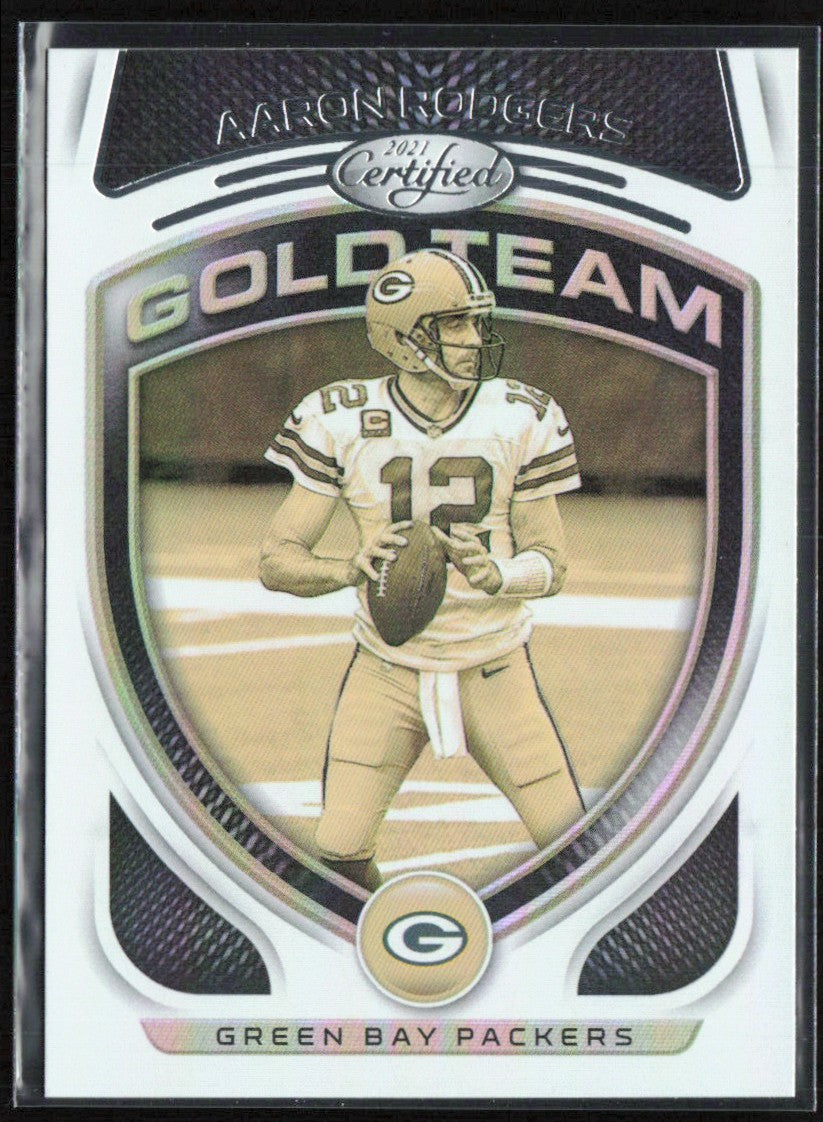 Aaron Rodgers 2021 Panini Certified Gold Team #GT-5 Green Bay Packers