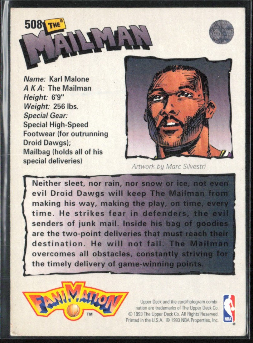 Karl Malone 1992 Upper Deck FaniMation #508 Utah Jazz