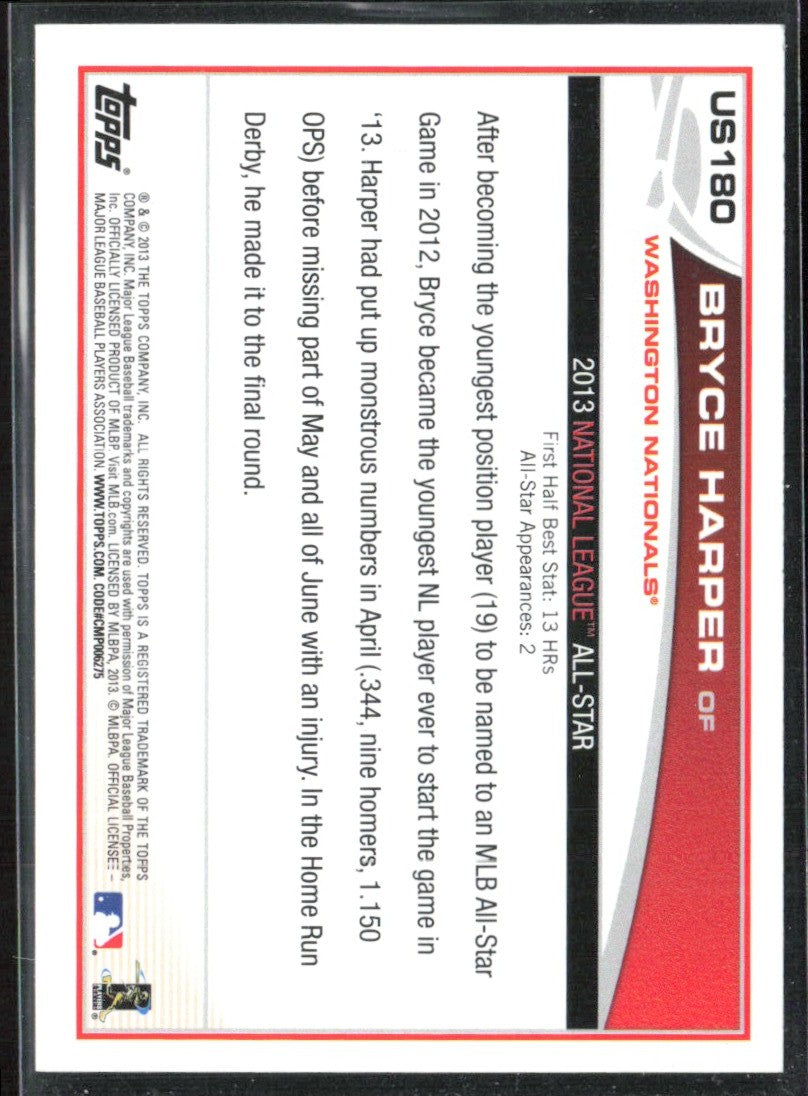 Bryce Harper 2013 Topps All-Star #US180 Washington Nationals
