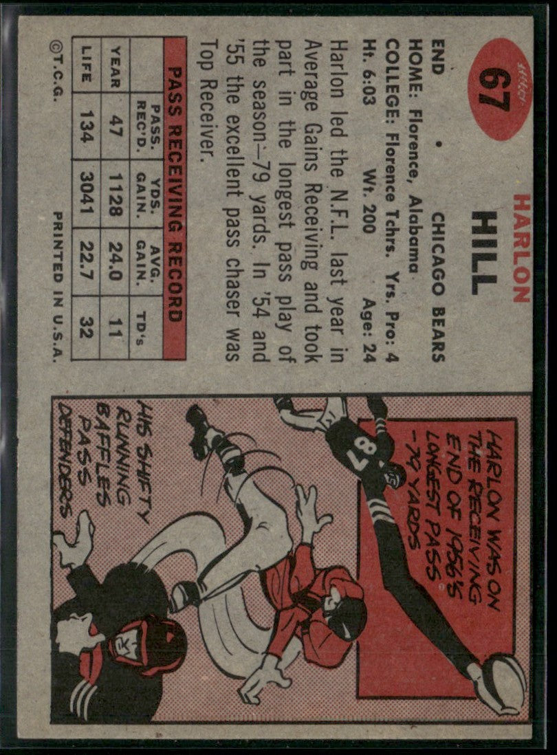 Harlon Hill 1957 Topps #67 Chicago Bears