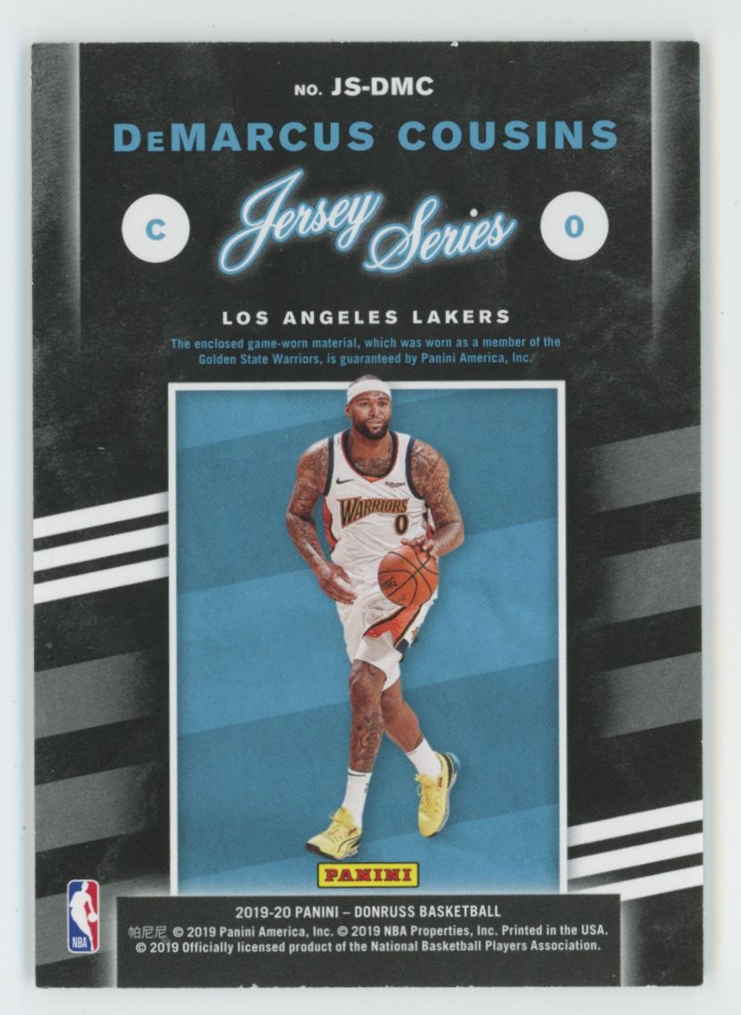 DeMarcus Cousins 2019 Donruss Jersey Series Jersey #JS-DMC Los Angeles Lakers