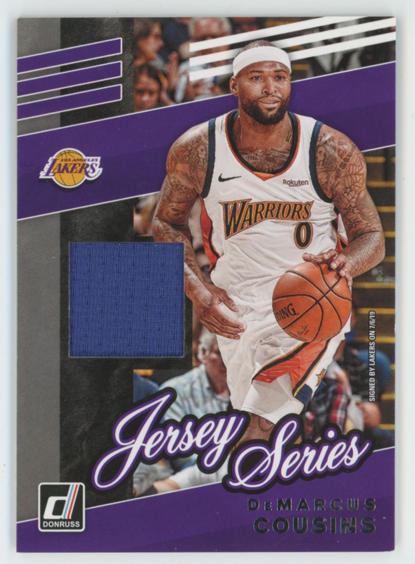 DeMarcus Cousins 2019 Donruss Jersey Series Jersey #JS-DMC Los Angeles Lakers