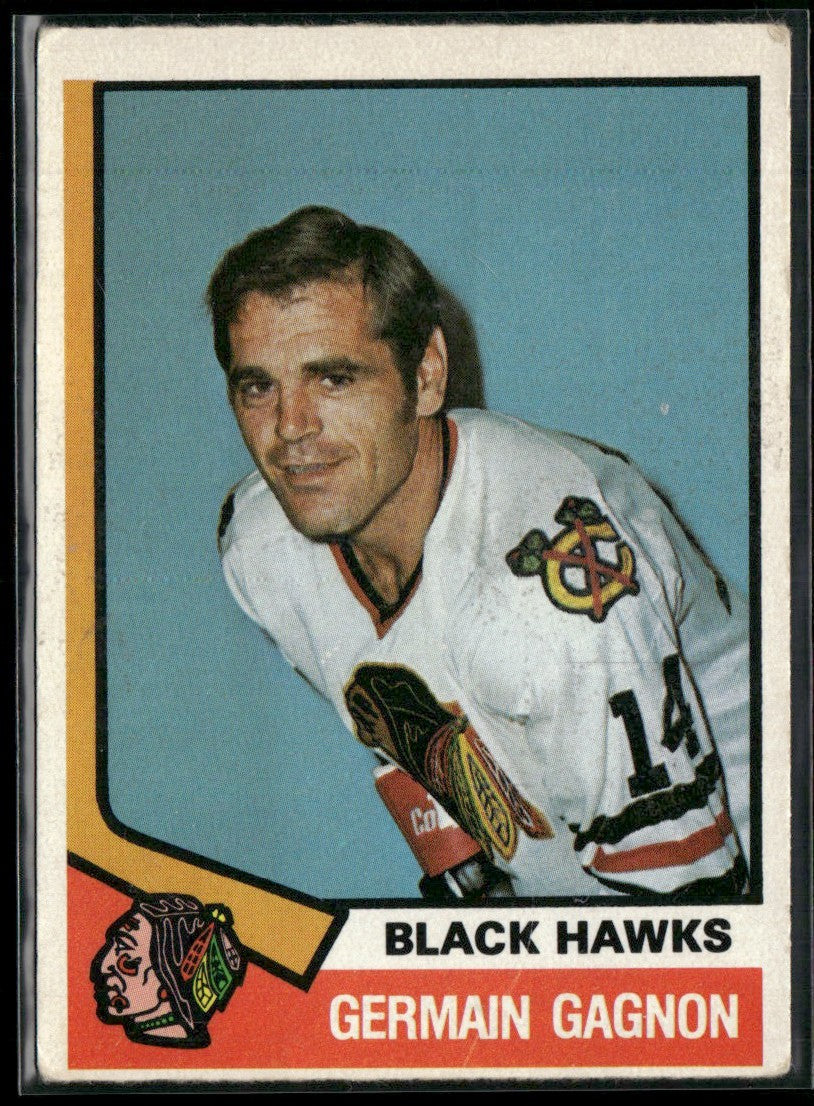 Germain Gagnon 1974 O-Pee-Chee #344 Chicago Blackhawks