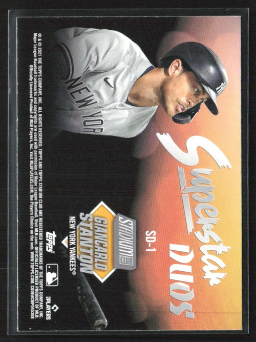 Aaron Judge/Giancarlo Stanton 2021 Topps Stadium Club Superstar Duos #SD-1