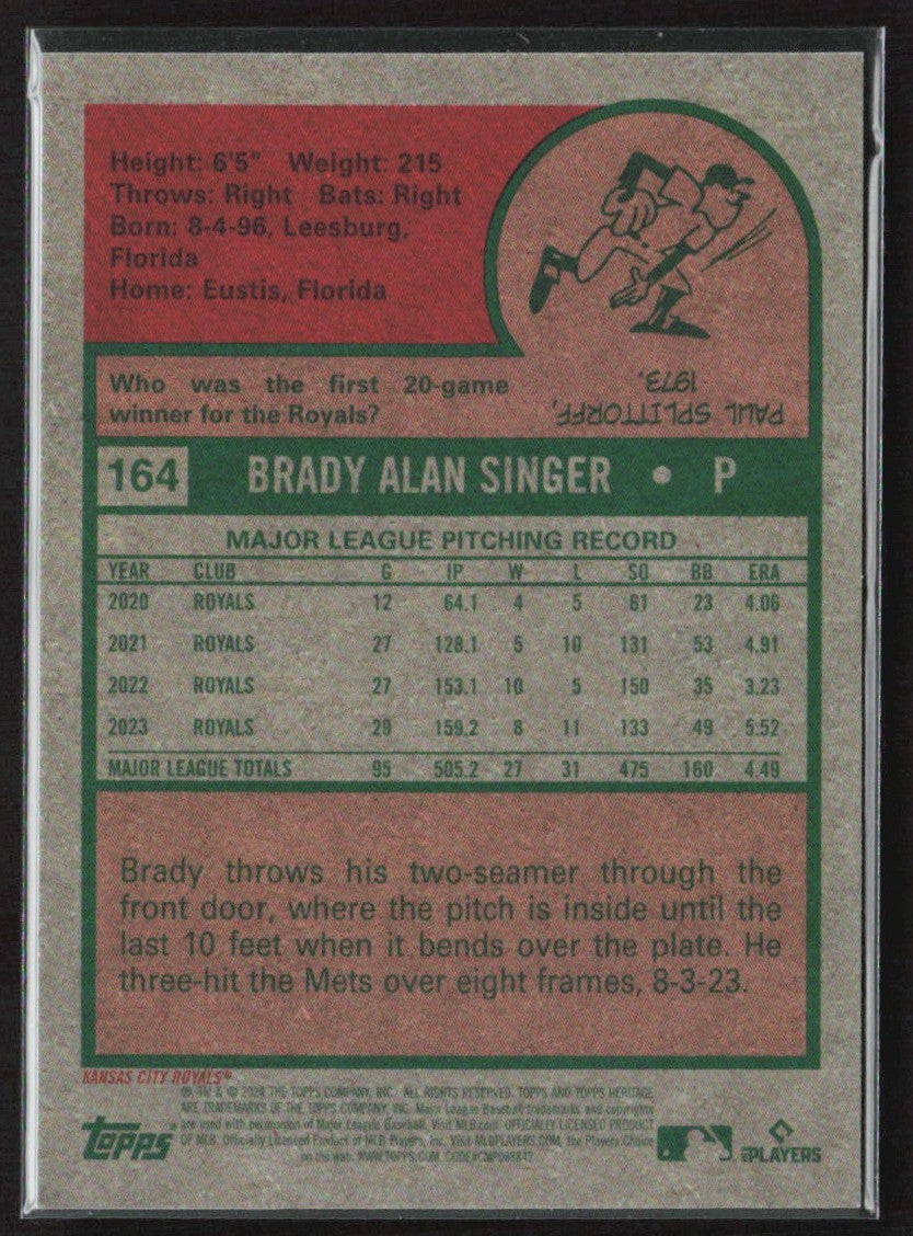 Brady Singer 2024 Topps Heritage High Number Chrome /699 #164 Kansas City Royals