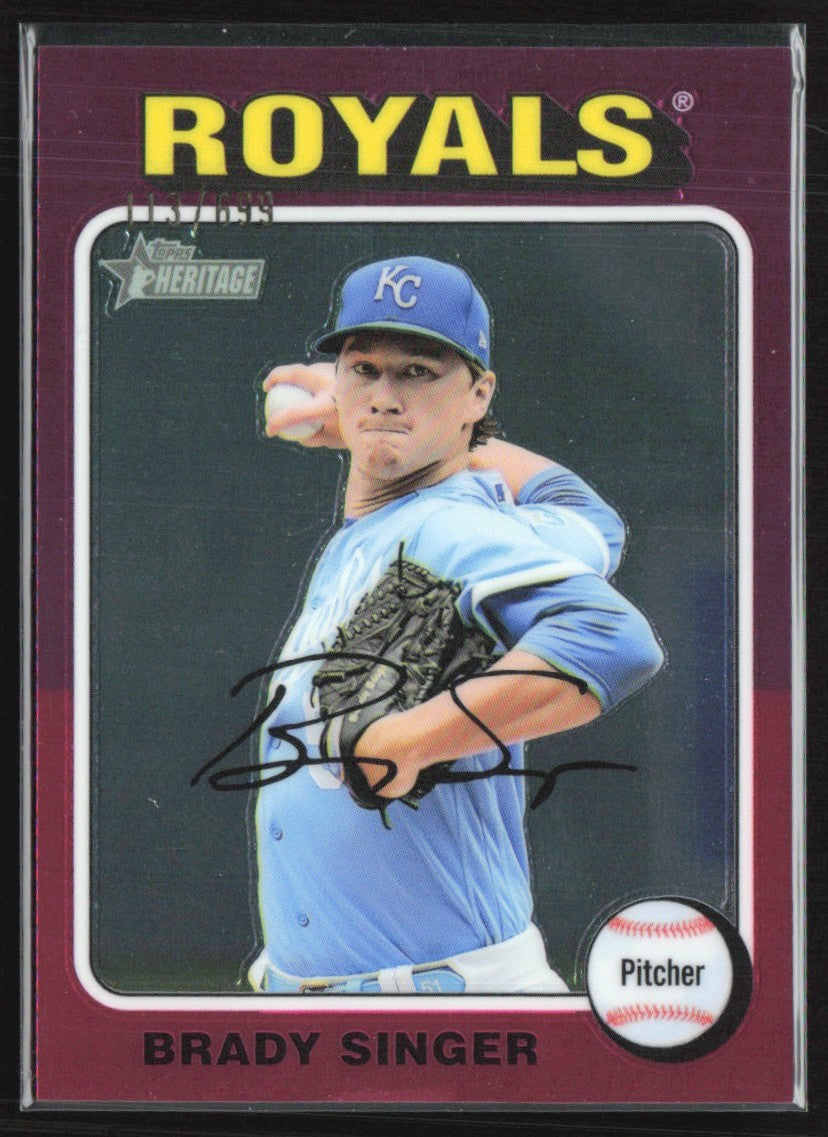 Brady Singer 2024 Topps Heritage High Number Chrome /699 #164 Kansas City Royals