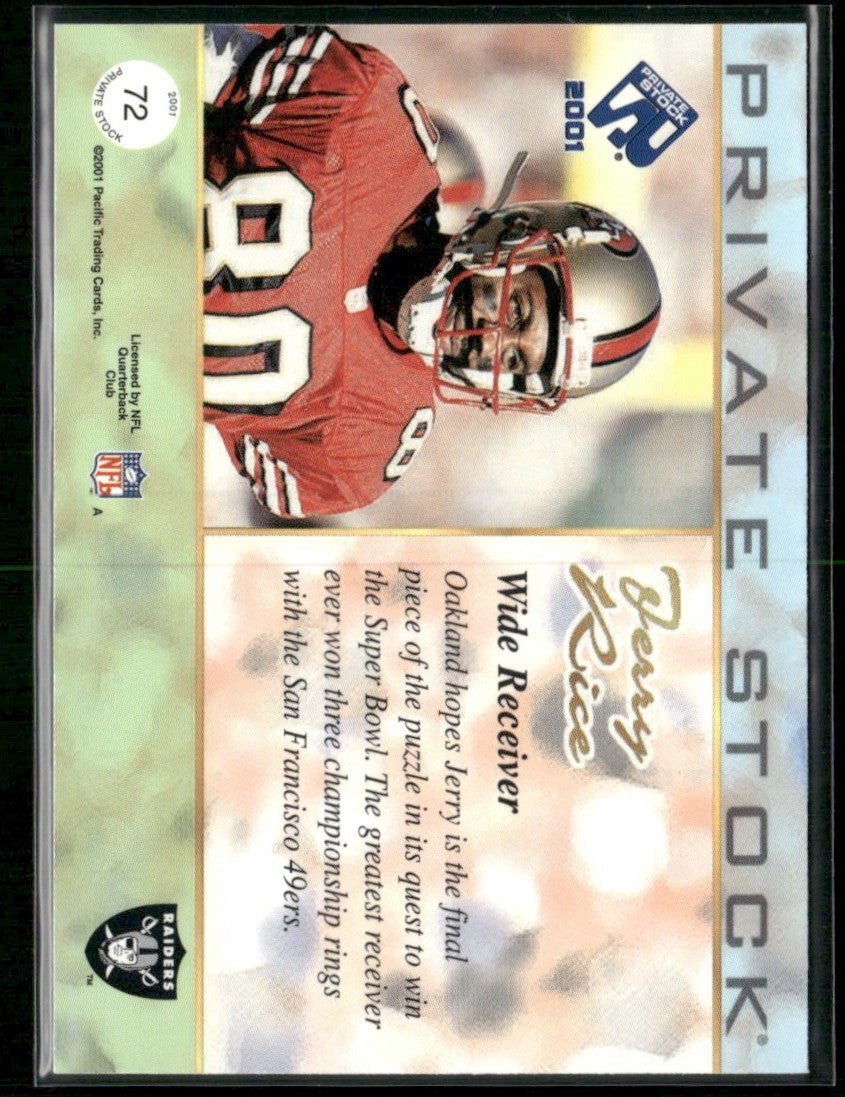 Jerry Rice 2001 Pacific Private Stock #72 Oakland Raiders