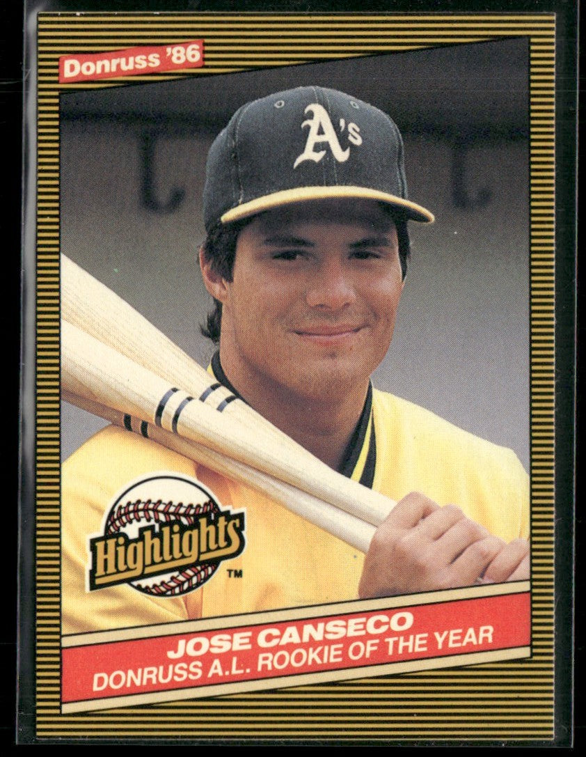 Jose Canseco 1986 Donruss Highlights #55 Oakland Athletics