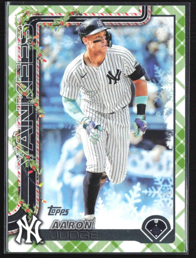 Aaron Judge 2025 Topps Holiday Green Plaid #H161 York Yankees