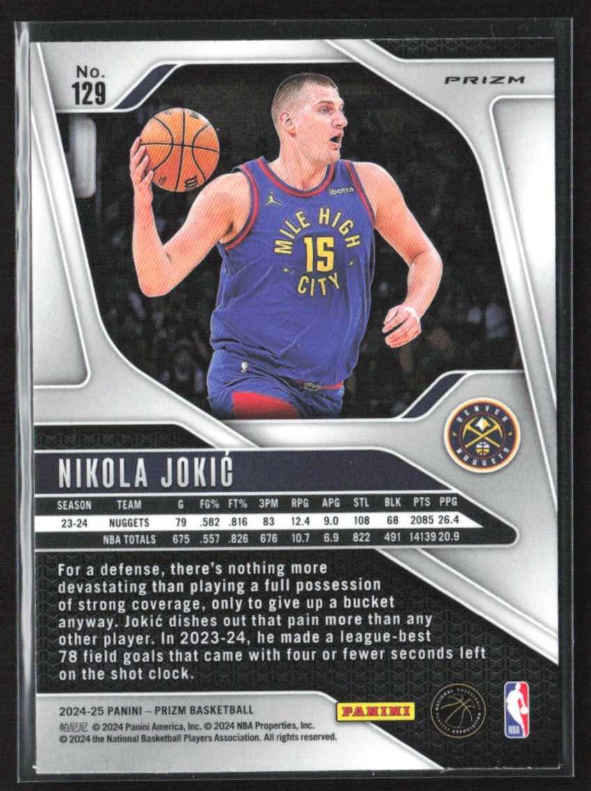 Nikola Jokic 2024 Panini Prizm Pink Ice #129 Denver Nuggets